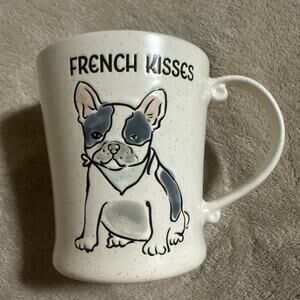 French Bulldog Coffee Mug By Spectrum "French Kisses" Cream Speckled 16 oz